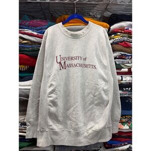 Vintage MV Sport Pro-Cut UMass Sweatshirt Mens XL Gray University Massachusetts